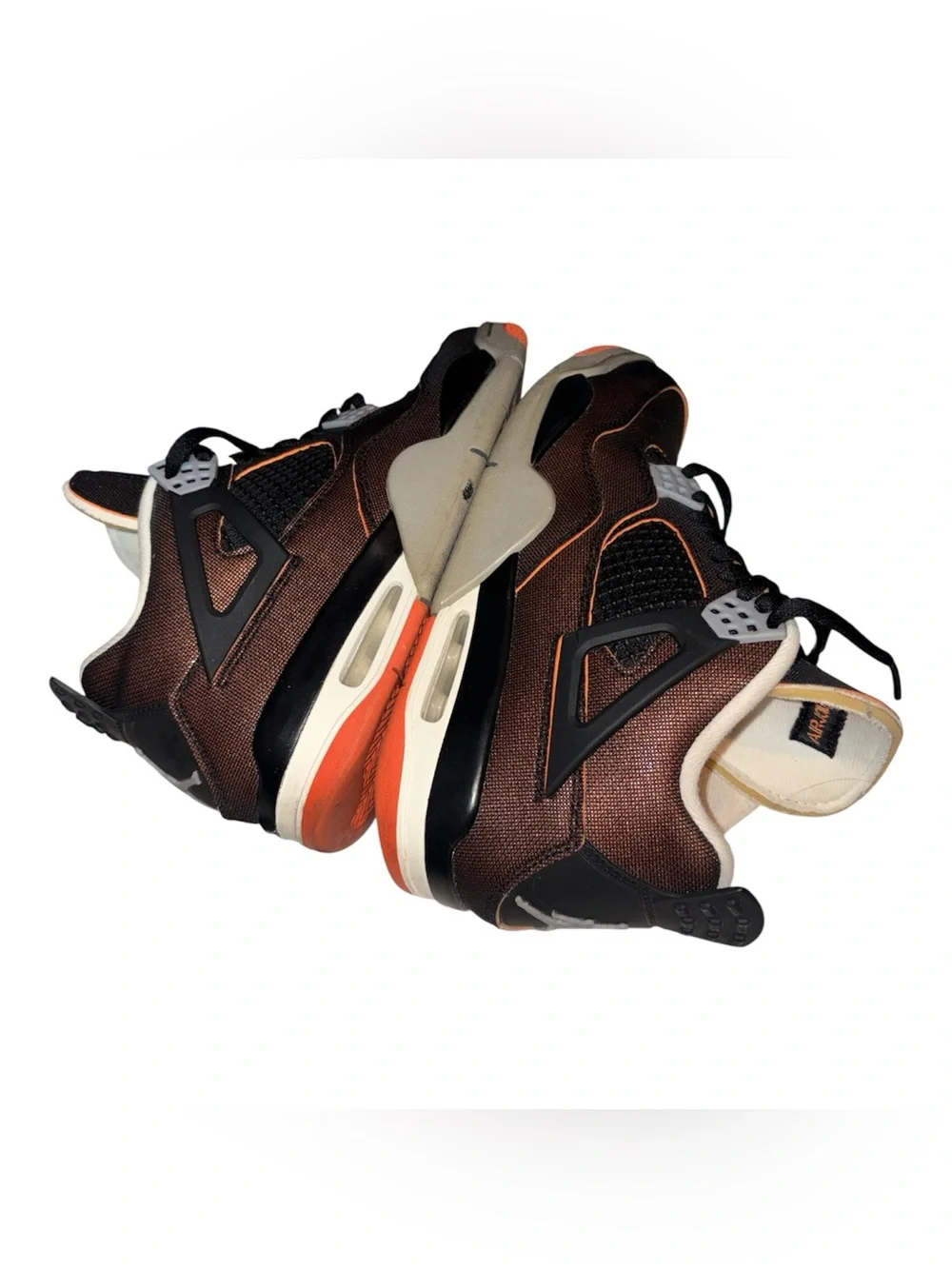 Jordan women Black and Orange Low-Top Athletic Sneakers
